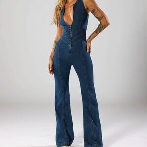 Hollywood heartthrob denim jumpsuit